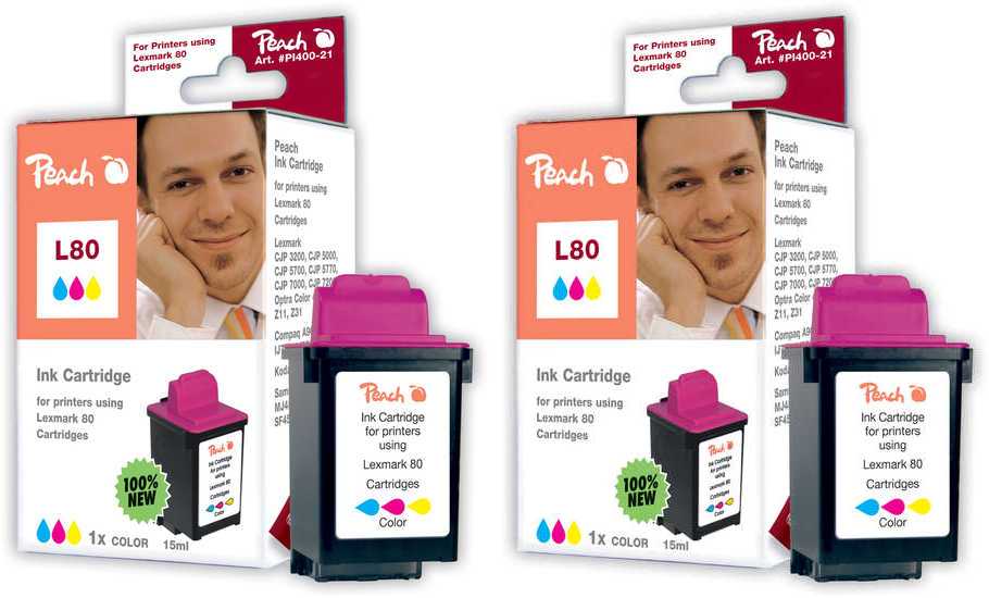 Peach  Twin Pack cartouche d'encre coleur, compatible Samsung Msys 4700