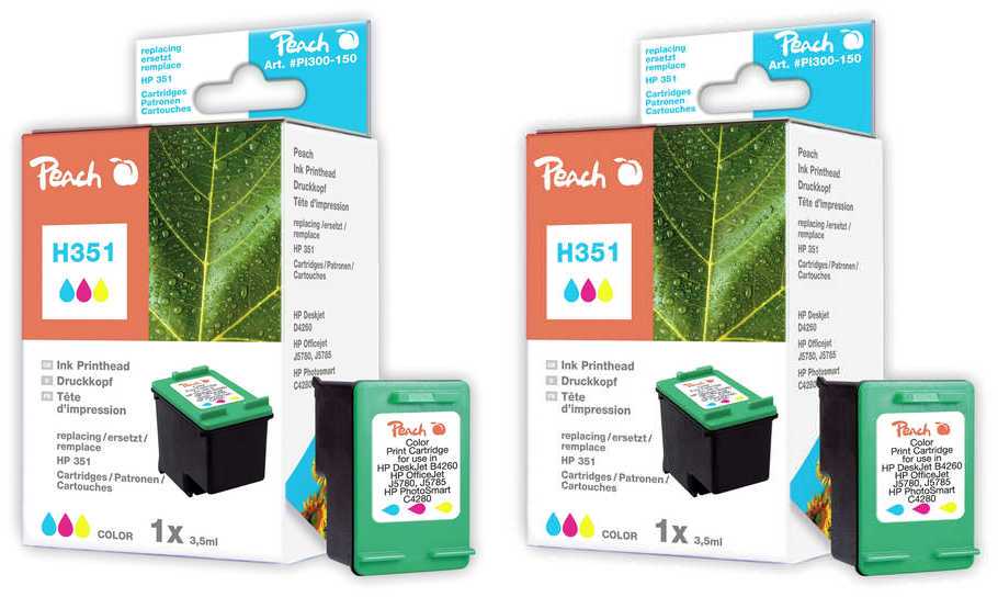 Peach  Double Pack tête d'impression couleur, compatible avec
ID-Fabricant: No. 351*2, CB337EE*2 HP OfficeJet J 5783