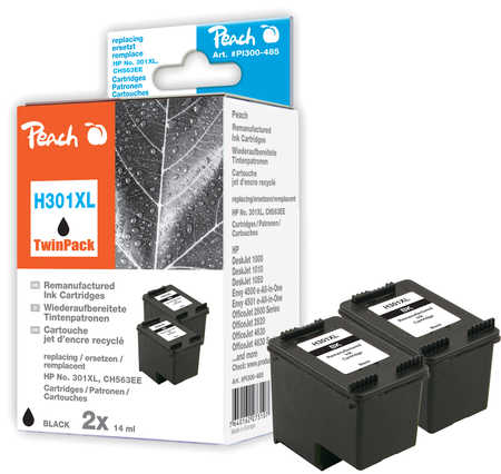 Peach  Double Pack tête d'impression noir, compatible avec
ID-Fabricant: No. 301XL bk*2, D8J45AE HP DeskJet 2050