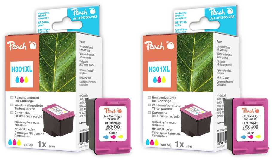 Peach  Double Pack tête d'impression couleur, compatible avec
ID-Fabricant: No. 301XL c*2, D8J46AE HP DeskJet 2050