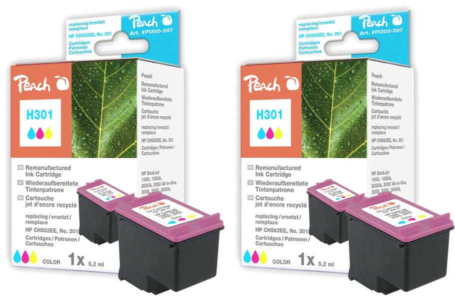 Peach  Double Pack tête d'impression couleur, compatible avec
ID-Fabricant: No. 301 c*2, CH562EE*2 HP DeskJet 2050