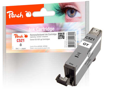Peach Cartouche d'encre  gris, compatible avec
ID-Fabricant: CLI-521GY, 2937B001 Canon Pixma MP 980