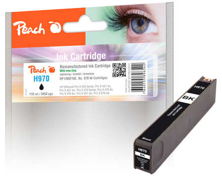 Peach  cartouche d'encre noire compatible avec
ID-Fabricant: No. 970 bk, CN621A HP OfficeJet Pro X 476 dn