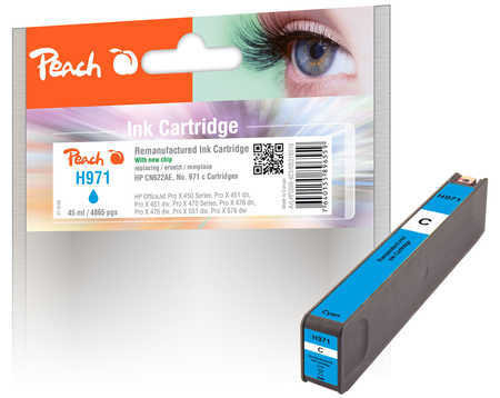 Peach  cartouche d'encre cyan compatible avec
ID-Fabricant: No. 971 c, CN622A HP OfficeJet Pro X 476 dn