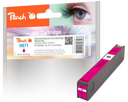 Peach  cartouche d'encre magenta compatible avec
ID-Fabricant: No. 971 m, CN623A HP OfficeJet Pro X 476 dn