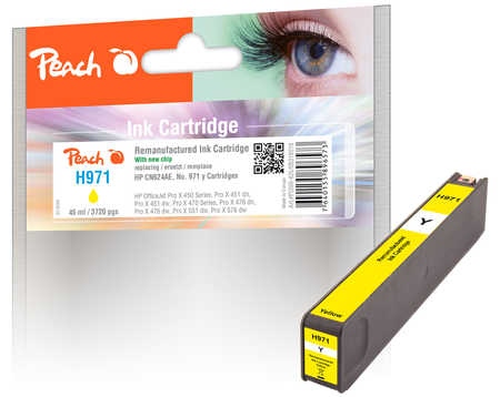 Peach  cartouche d'encre jaune compatible avec
ID-Fabricant: No. 971 y, CN624A HP OfficeJet Pro X 476 dn