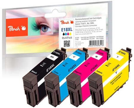Peach  Multi Pack, compatible avec
ID-Fabricant: No. 18XL, C13T18164010 Epson Expression Home XP-313