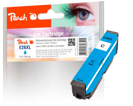 Peach Cartouche d'encre  HY cyan, compatible avec
ID-Fabricant: No. 26XL c, C13T26324010 Epson Expression Premium XP-820