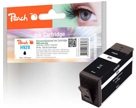 Peach  cartouche d'encre Cartridge noire compatible avec
ID-Fabricant: No. 920 bk, CD971AE HP OfficeJet 6000