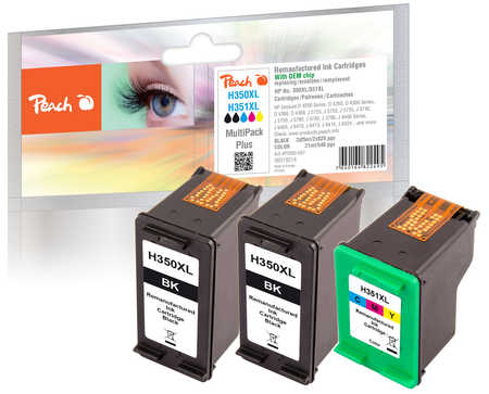 Peach  Multipack Plus, compatible avec
ID-Fabricant: No. 350XL*2, No. 351XL, CB336EE*2, CB338EE HP OfficeJet J 5783