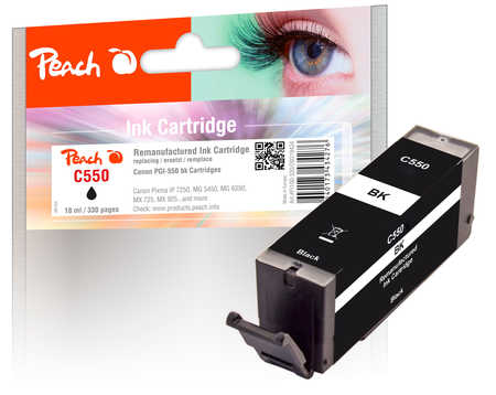 Peach  cartouche d'encre Cartridge noire compatible avec
ID-Fabricant: PGI-550PGBK, 6496B001 Canon Pixma IP 7240