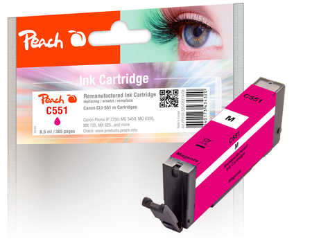 Peach  cartouche d'encre magenta compatible avec
ID-Fabricant: CLI-551M, 6510B001 Canon Pixma IP 7240