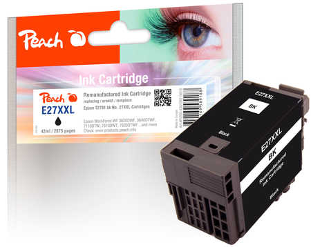 Peach  cartouche d'encre Cartridge noire compatible avec
ID-Fabricant: T2791, No. 27XXL bk, C13T27914010 Epson WorkForce WF-3620 WF