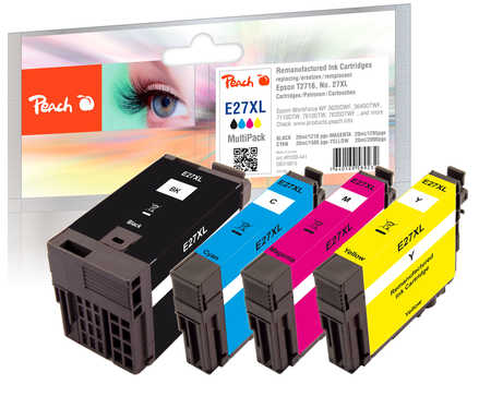 Peach  Multipack compatible avec
ID-Fabricant: T2716, No. 27XL, C13T27164010 Epson WorkForce WF-3620 WF