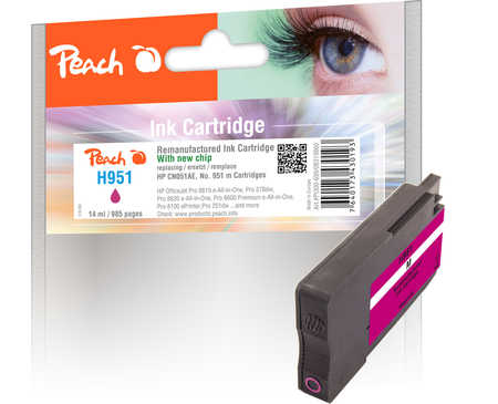 Peach  cartouche d'encre magenta compatible avec
ID-Fabricant: No. 951 m, CN051A HP OfficeJet Pro 8630 e-All-in-One