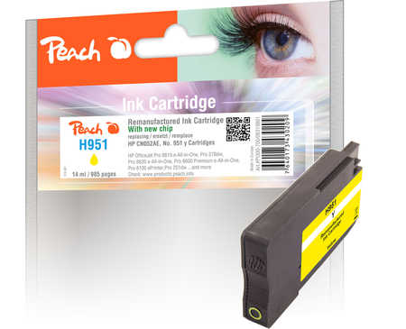 Peach  cartouche d'encre jaune compatible avec
ID-Fabricant: No. 951 y, CN052A HP OfficeJet Pro 8630 e-All-in-One