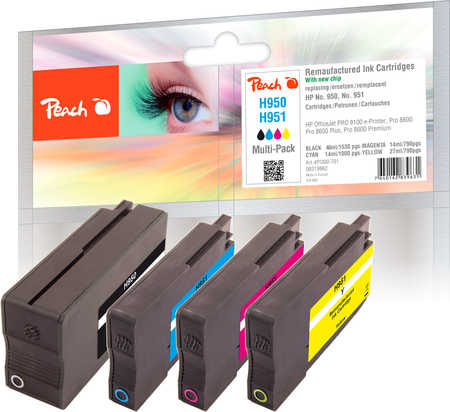 Peach  Combi Pack compatible avec
ID-Fabricant: No. 950, No. 951, CN049A, CN050A, CN051A, CN052A HP OfficeJet Pro 8630 e-All-in-One