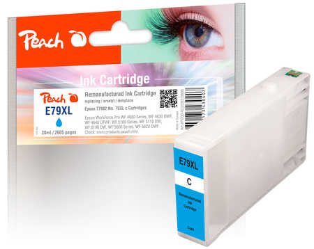 Peach Cartouche d'encre  HY cyan, compatible avec
ID-Fabricant: No. 79XL c, C13T79024010 Epson WorkForce Pro WF-5690 DWF