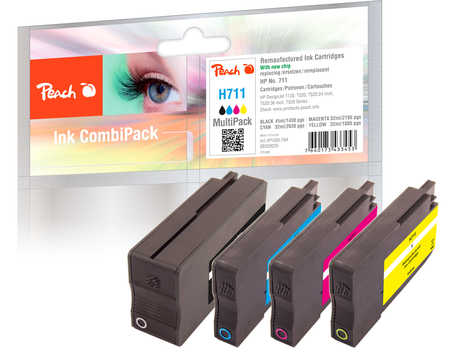 Peach  Combi Pack compatible avec
ID-Fabricant: No. 711, CZ129AE, CZ130AE, CZ131AE, CZ132AE HP DesignJet T 520 36 Inch