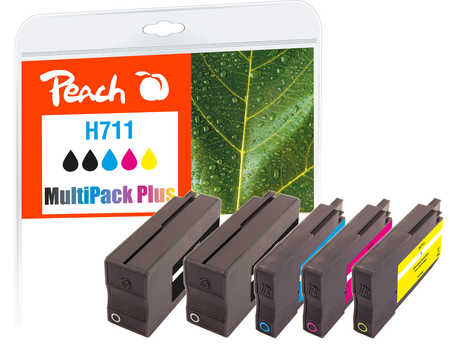 Peach  Combi Pack Plus compatible avec
ID-Fabricant: No. 711, CZ129AE, CZ130AE, CZ131AE, CZ132AE HP DesignJet T 520 36 Inch