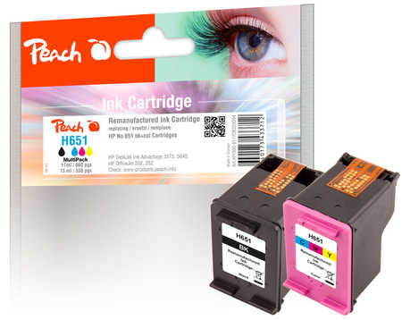 Peach  Multi Pack, compatible avec
ID-Fabricant: No. 651, C2P10AE, C2P11AE HP OfficeJet 202