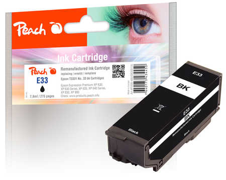 Peach Cartouche d'encre  noir, compatible avec
ID-Fabricant: T3331, No. 33 bk, C13T33314010 Epson Expression Premium XP-7100