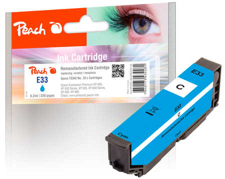 Peach Cartouche d'encre  cyan, compatible avec
ID-Fabricant: T3342, No. 33 c, C13T33424010 Epson Expression Premium XP-7100