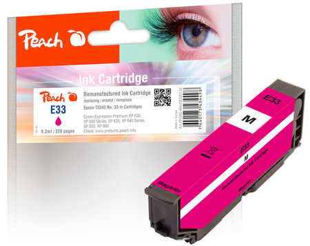 Peach Cartouche d'encre  magenta, compatible avec
ID-Fabricant: T3343, No. 33 m, C13T33434010 Epson Expression Premium XP-7100