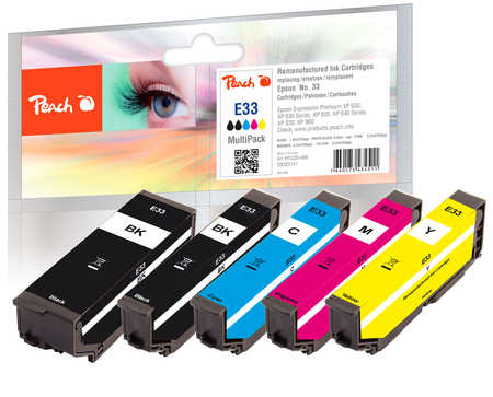 Peach  Multi Pack, compatible avec
ID-Fabricant: T3337, No. 33, C13T33374010 Epson Expression Premium XP-7100
