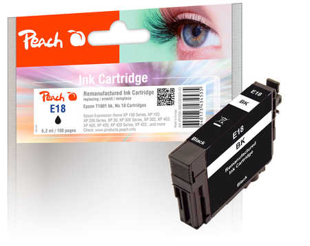 Peach Cartouche d'encre  noir, compatible avec
ID-Fabricant: No. 18 bk, C13T18014010 Epson Expression Home XP-313