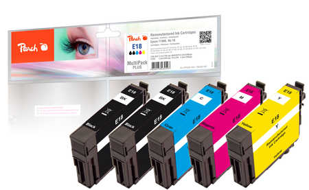 Peach Multipack Plus  compatible avec
ID-Fabricant: No. 18, C13T18064010 Epson Expression Home XP-313