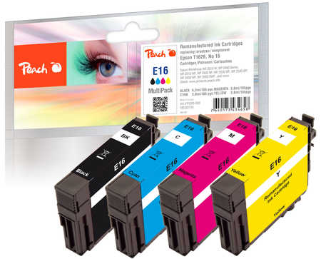 Peach  Multi Pack, compatible avec
ID-Fabricant: No. 16, C13T16264010 Epson WorkForce WF-2520 NF