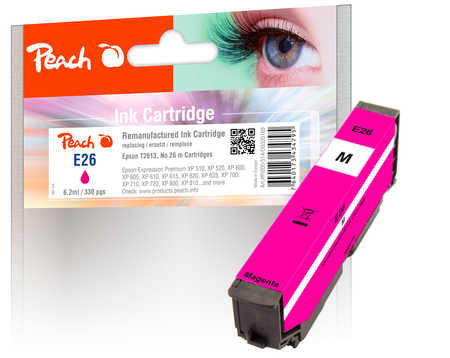 Peach Cartouche d'encre  magenta, compatible avec
ID-Fabricant: No. 26 m, C13T26134010 Epson Expression Premium XP-820