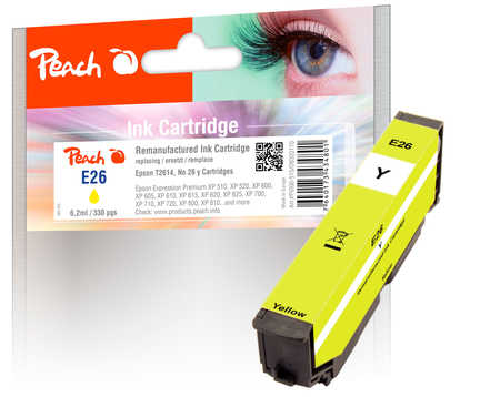Peach Cartouche d'encre  jaune, compatible avec
ID-Fabricant: No. 26 y, C13T26144010 Epson Expression Premium XP-820
