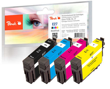 Peach  Multipack compatible avec
ID-Fabricant: T2706, No. 27, C13T27064010 Epson WorkForce WF-3620 WF