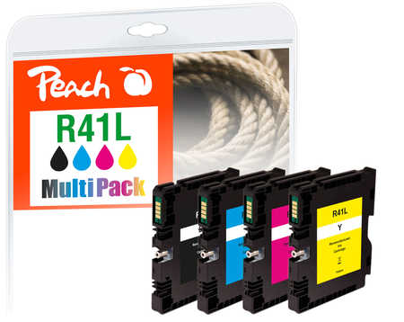 Peach  Combi Pack compatible avec
ID-Fabricant: GC41L, 405765, 405765, 405767, 405768 Ricoh Aficio SG 3120 Series