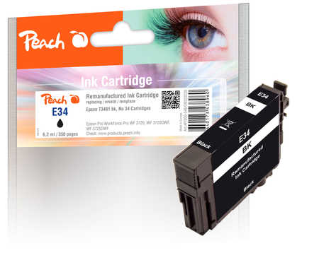 Peach Cartouche d'encre  noir, compatible avec
ID-Fabricant: T3461, No. 34 bk, C13T34614010 Epson WorkForce Pro WF-3720 DW