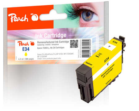 Peach Cartouche d'encre  jaune, compatible avec
ID-Fabricant: T3464, No. 34 y, C13T34644010 Epson WorkForce Pro WF-3720 DW
