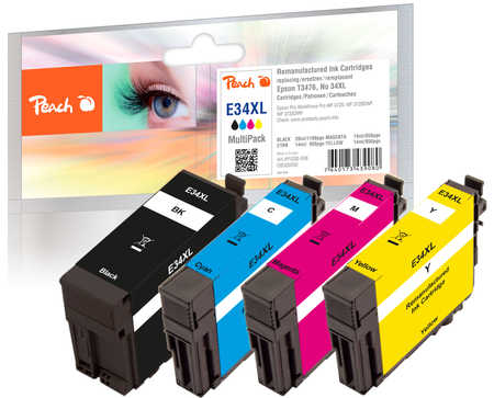 Peach  Multipack, XL compatible avec
ID-Fabricant: T3476, No. 34XL, C13T34764010 Epson WorkForce Pro WF-3720 DW