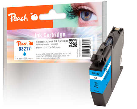 Peach Cartouche d'encre  cyan, compatible avec
ID-Fabricant: LC-3217C Brother MFCJ 6535 DW