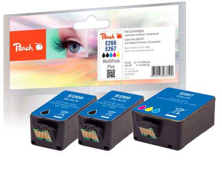 Peach  Multipack Plus, compatible avec
ID-Fabricant: No. 266*2, No. 277, C13T26614010*2, C13T26704010 Epson WorkForce WF-100 W