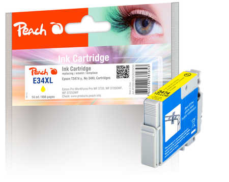 Peach  cartouche d'encre XL jaune, compatible avec
ID-Fabricant: T3474, No. 34XL y, C13T34744010 Epson WorkForce Pro WF-3720 DW