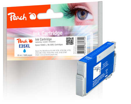 Peach  cartouche d'encre XL cyan, compatible avec
ID-Fabricant: T3592, No. 35XL c, C13T35924010 Epson WorkForce Pro WF-4725 DWF