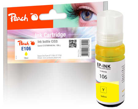 Peach  Bouteille d'encre jaune compatible avec
ID-Fabricant: No. 106 y, C13T00R440 Epson EcoTank L 7160
