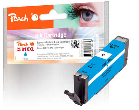 Peach  cartouche d'encre XXL cyan, compatible avec
ID-Fabricant: CLI-581XXLC, 1995C001 Canon Pixma TS 9100 Series