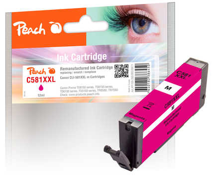 Peach  cartouche d'encre XXL magenta, compatible avec
ID-Fabricant: CLI-581XXLM, 1996C001 Canon Pixma TS 9100 Series
