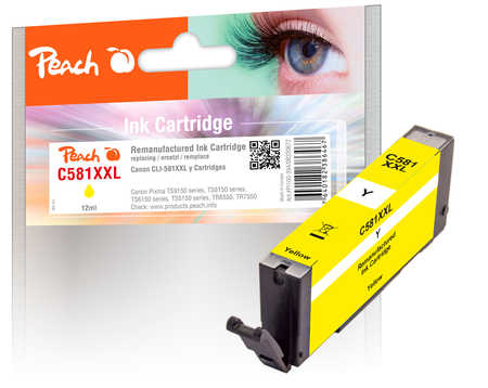 Peach  cartouche d'encre XXL yellow, compatible avec
ID-Fabricant: CLI-581XXLY, 1997C001 Canon Pixma TS 9100 Series