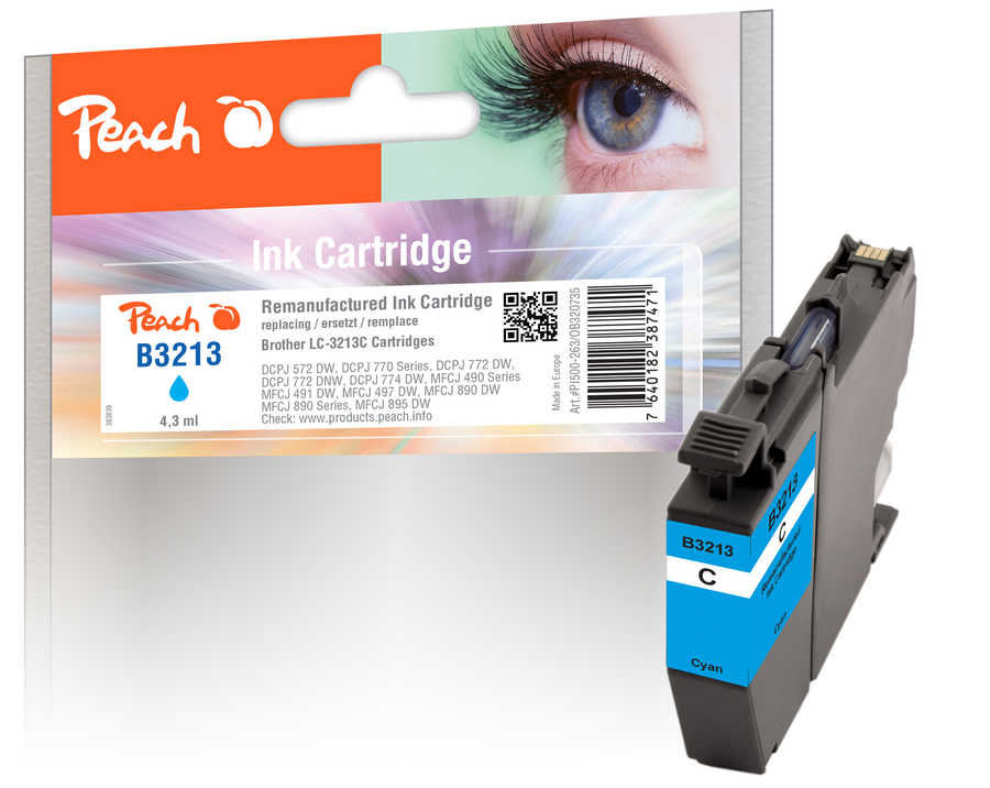 Peach Cartouche d'encre  cyan XL, compatible avec
ID-Fabricant: LC-3213C Brother MFCJ 491 DW