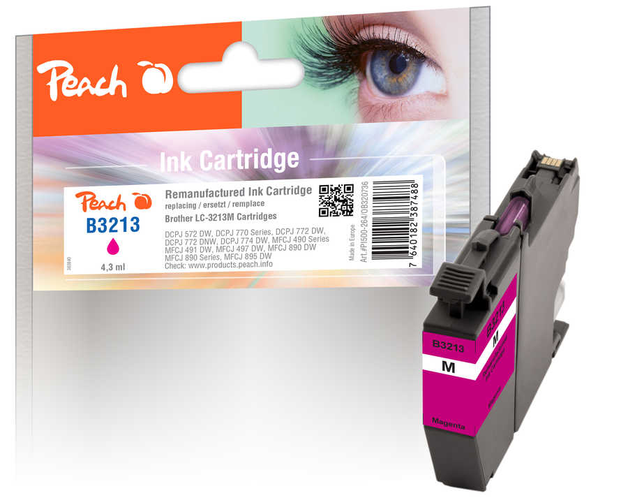 Peach Cartouche d'encre  magenta XL, compatible avec
ID-Fabricant: LC-3213M Brother MFCJ 491 DW
