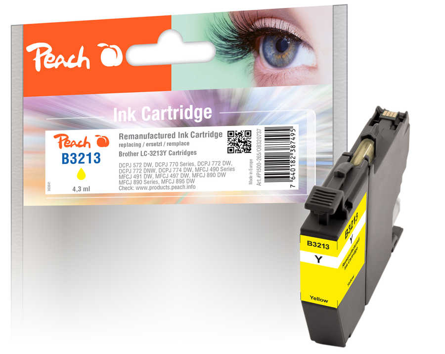 Peach Cartouche d'encre  jaune XL, compatible avec
ID-Fabricant: LC-3213Y Brother MFCJ 491 DW
